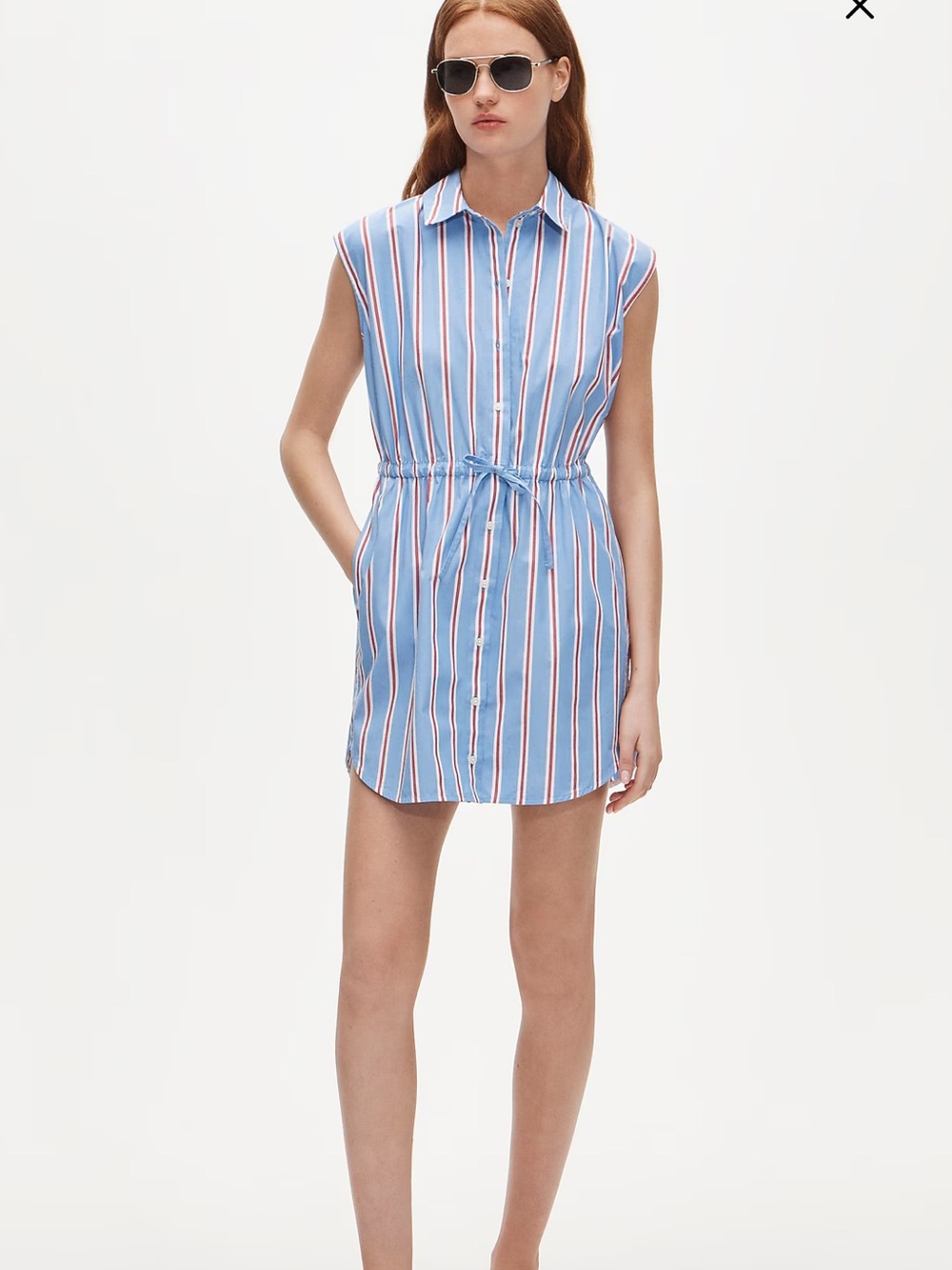 J. Crew Cap Sleeve Shirt Dress in Cotton Poplin